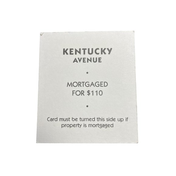 Monopoly Classic Kentucky Ave Property Title Deed Card Replacement  Replacement - Picture 2 of 2